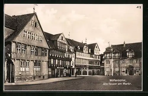 AK Wolfenbüttel, Alte Häuser am Markt