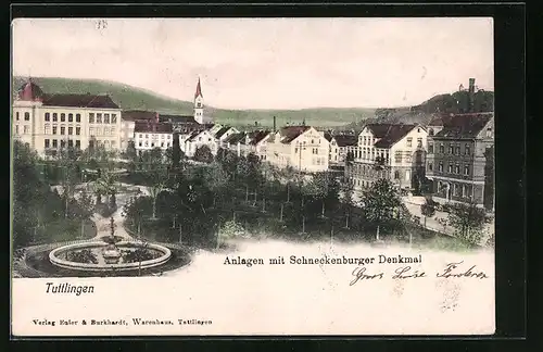 AK Tuttlingen, Anlagen mit Schneckenburger Denkmal