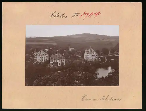 Fotografie Brück & Sohn Meissen, Ansicht Bad Elster, Blick auf die Villen am Albertpark, Villa Wahnfried, Villa Marie