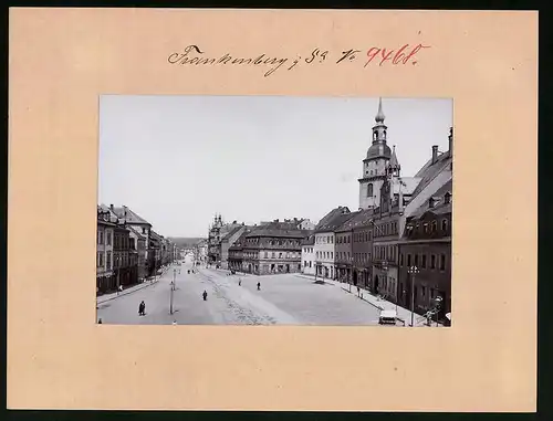 Fotografie Brück & Sohn Meissen, Ansicht Frankenberg, Marktplatz mit Ratskeller & Ladengeschäft Rudolf Eckert