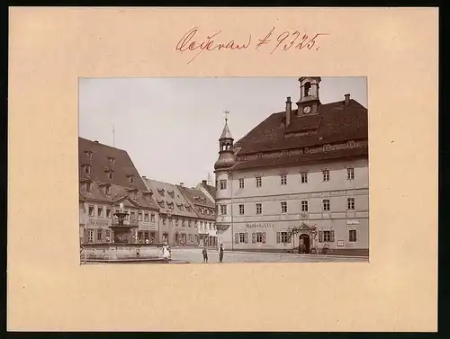 Fotografie Brück & Sohn Meissen, Ansicht Oederan, Marktplatz mit Rathskeller & Porzellan-Laden Oscar Lorenz