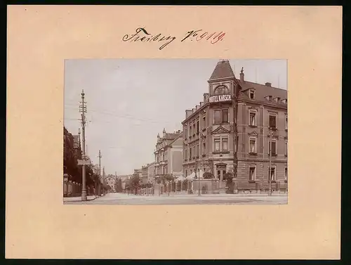 Fotografie Brück & Sohn Meissen, Ansicht Freiberg / Sachsen, Buchstrasse mit Hotel Karsch