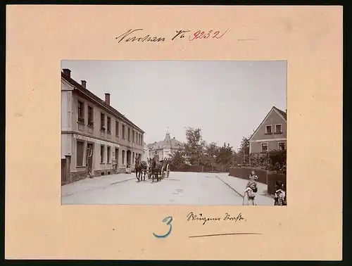 Fotografie Brück & Sohn Meissen, Ansicht Nerchau, Wurzener Strasse mit Eisenwarenhandlung Max Haase