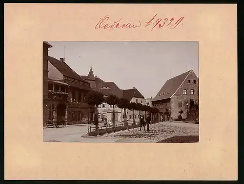 Fotografie Brück & Sohn Meissen, Ansicht Oederan, Ladengeschäft Zahnkünstler Emil Noack an der Kirche