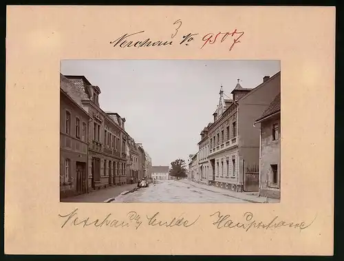 Fotografie Brück & Sohn Meissen, Ansicht Nerchau, Hauptstrasse mit Ladengeschäft von Willy Brauer