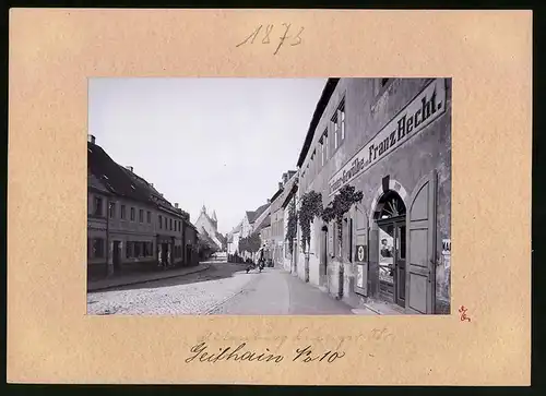 Fotografie Brück & Sohn Meissen, Ansicht Geithain, Blick in die Altenburg / Leipziger Strasse, Kräutergewölbe Franz Hecht