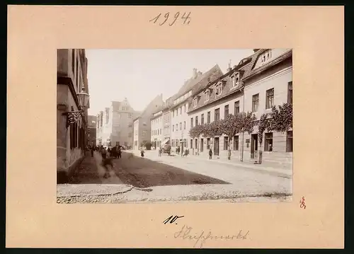 Fotografie Brück & Sohn Meissen, Ansicht Torgau, Partie am Fleischmarkt mit Gasthaus zum Reichskanzler