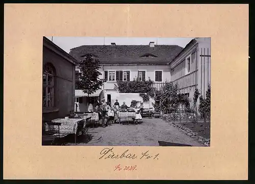Fotografie Brück & Sohn Meissen, Ansicht Diesbar, Gartenpartie im Gasthaus Hempels Rosengarten
