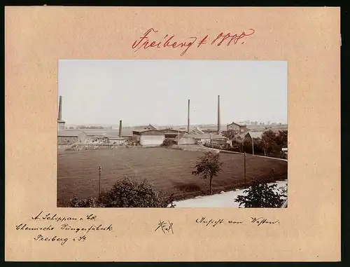 Fotografie Brück & Sohn Meissen, Ansicht Freiberg i. Sa., Blick auf die Chemische Düngerfabrik A. Schippan & Co.