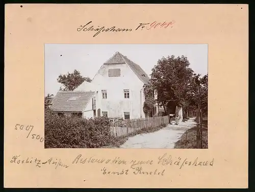 Fotografie Brück & Sohn Meissen, Ansicht Meissen-Korbitz, Partie am Restauration Schäferhaus