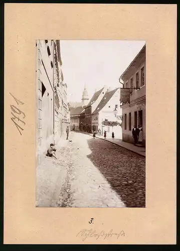 Fotografie Brück & Sohn Meissen, Ansicht Torgau, Blick in die Schlossstrasse am Hotel Thüringer Hof