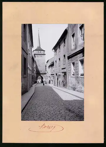 Fotografie Brück & Sohn Meissen, Ansicht Bautzen, Schülertor und Gasse, Schneider L. Sprenger, Klempner Fr. Warzel