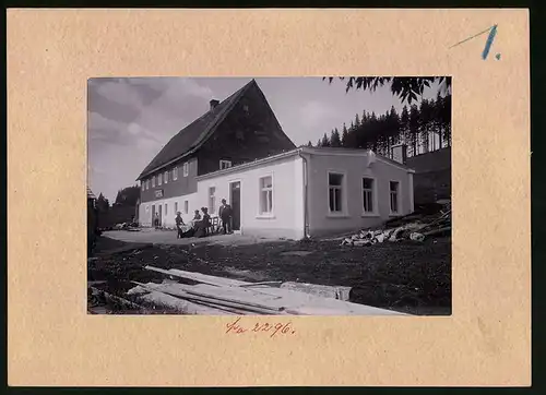 Fotografie Brück & Sohn Meissen, Ansicht Rehefeld i. Erzg., Partie am Gasthaus Zaunhaus