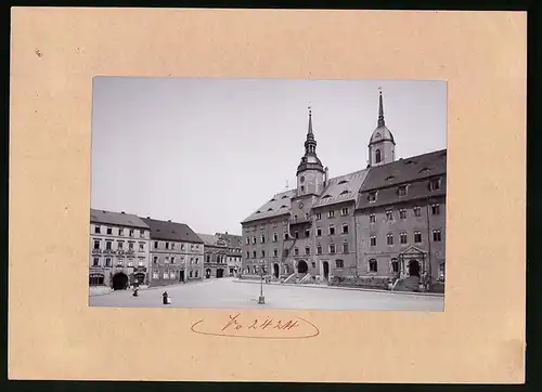 Fotografie Brück & Sohn Meissen, Ansicht Rosswein, Markt mit Restaurant Klosterkeller, Hotels goldene Krone, Herkules