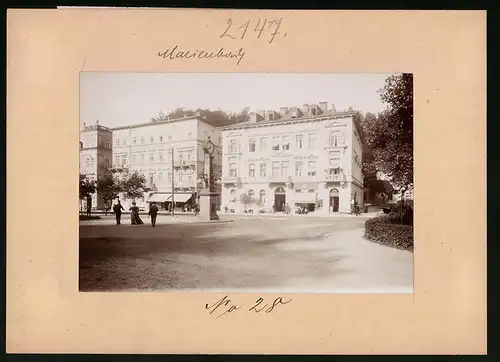 Fotografie Brück & Sohn Meissen, Ansicht Marienbad, Schloss Heilbronn, Villa Nizza, Friseur