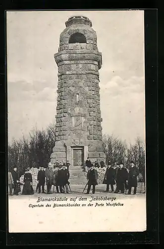 AK Porta-Westfalica, Bismrcksäule auf dem Jakobsberg