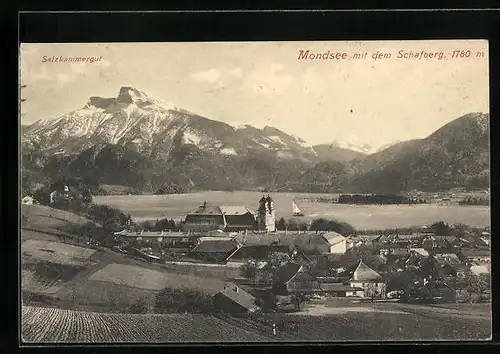 AK Mondsee, Totalansicht mit Kirche