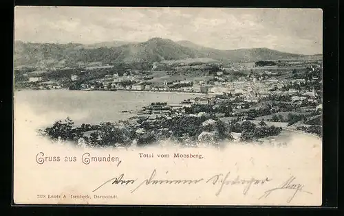 AK Gmunden, Totalansicht vom Moosberg