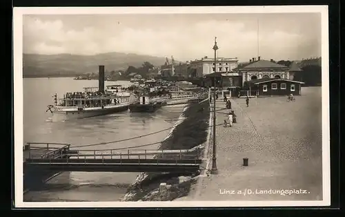 AK Linz a. D., Ansicht des Landungsplatzes