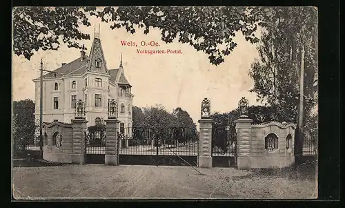 AK Wels, Volksgarten-Portal