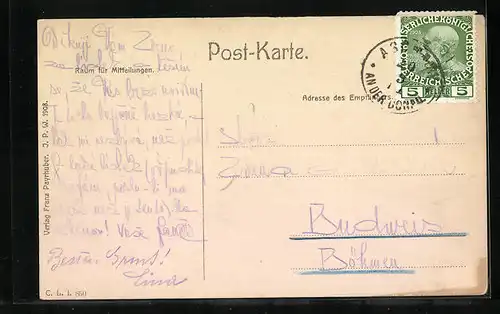 AK Aschach a. d. Donau, Uferpartie mit Bootssteg