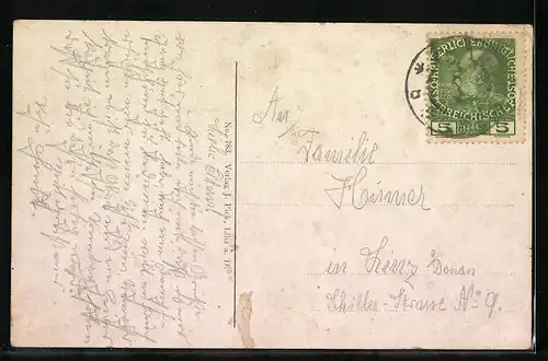 AK Enns, Totalansicht mit hölzerner Brücke