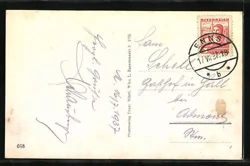 AK Mauthausen a. D., Totalansicht vom anderen Donauufer