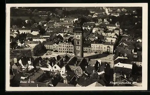 AK Enns, Fliegeraufnahme des Stadtzentrums