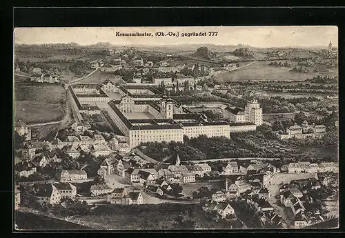 AK Kremsmünster, Gesamtansicht aus der Vogelschau