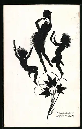 Künstler-AK Diefenbach: Scherenschnitt, Göttl. Jugend II, Blatt 35