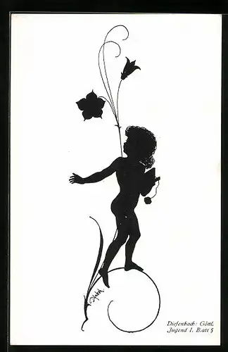 Künstler-AK Diefenbach: Scherenschnitt, Göttl. Jugend I, Blatt 5