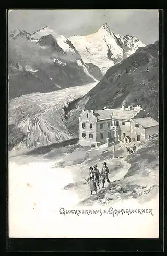 Künstler-AK Edward Theodore Compton: Glocknerhaus & Grossglockner