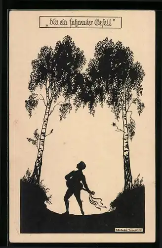 Künstler-AK Elsbeth Forck: bin ein fahrender Gesell - Singender Wanderer