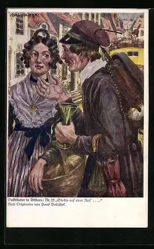 Künstler-AK Hans Baluschek: Studio auf einer Reis...