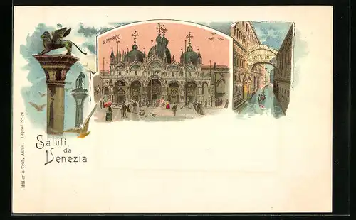 Lithographie Venezia, S. Marco