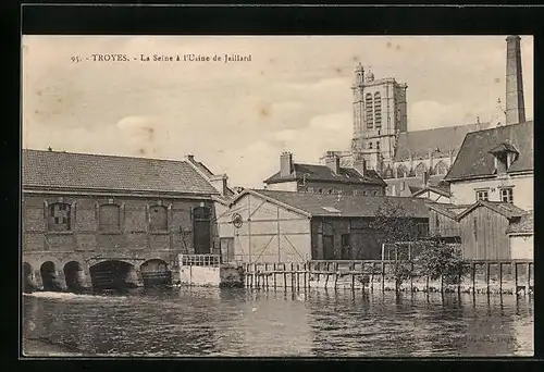 AK Troyes, La Seine à l`Usine de Jaillard