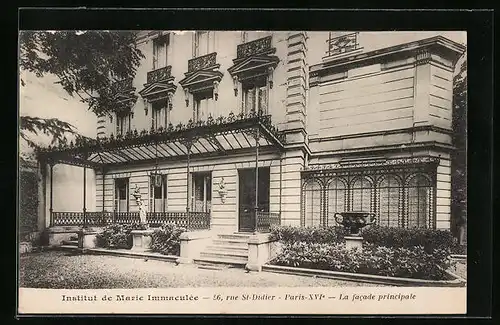 AK Paris, Institut de Marie Immaculée, 56, Rue St-Didier, La facade principale