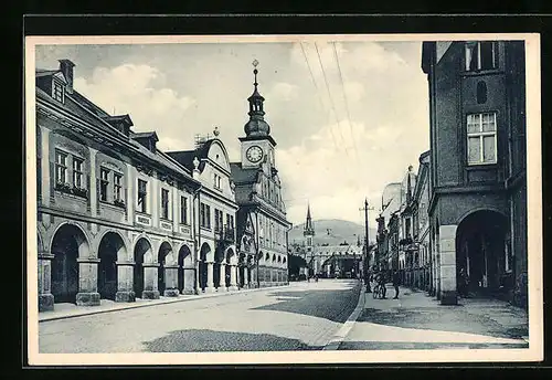 AK Hohenelbe, Hauptstrasse mittlerer Teil