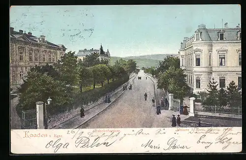 AK Kaaden /Eger, Blick in die Bahnhofstrasse