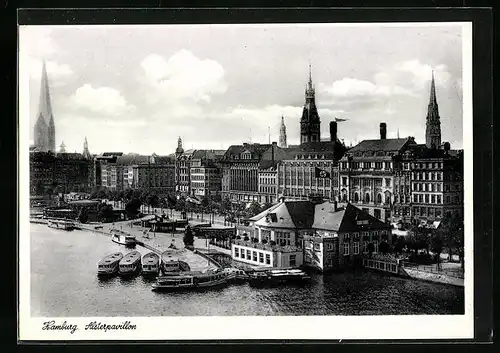AK Hamburg-Neustadt,  auf dem Alsterpavillon