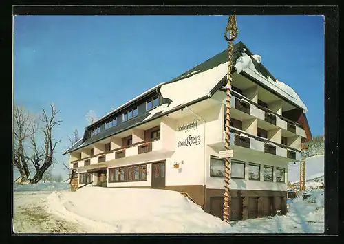 AK Breitnau /Hochschwarzw., Höhengasthof Hotel Kreuz im Winter