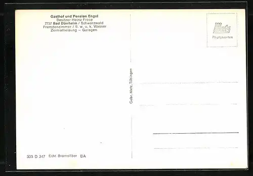AK Bad Dürrheim /Schwarzwald, Gasthof und Pension Engel