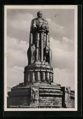 AK Hamburg-St.Pauli, Ansicht vom Bismarckdenkmal