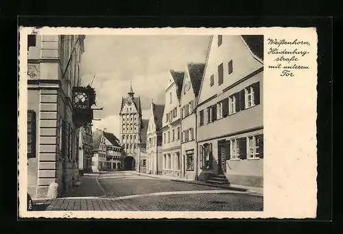 AK Weissenhorn, Hindenburgstrasse mit unterem Tor