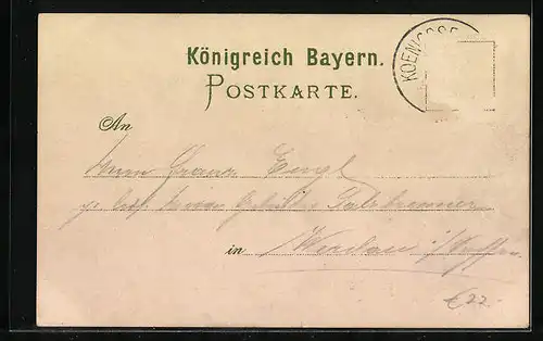 Lithographie Königsee, Königseedorf und Bootspartie