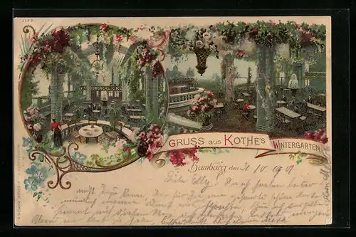 Lithographie Hamburg-Neustadt, Restaurant Kothes Wintergarten
