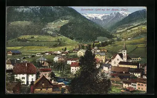 AK Sarnthein b. Bozen, Totalansicht mit Kirche