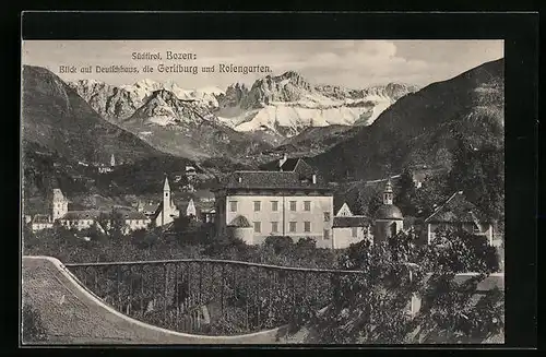 AK Bozen, Blick auf Deutschhaus und Rosengarten