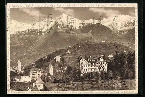 AK Merano, Teilansicht mit Hotel Minerva