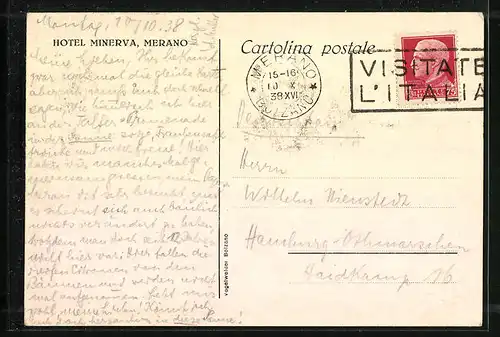 AK Merano, Teilansicht mit Hotel Minerva